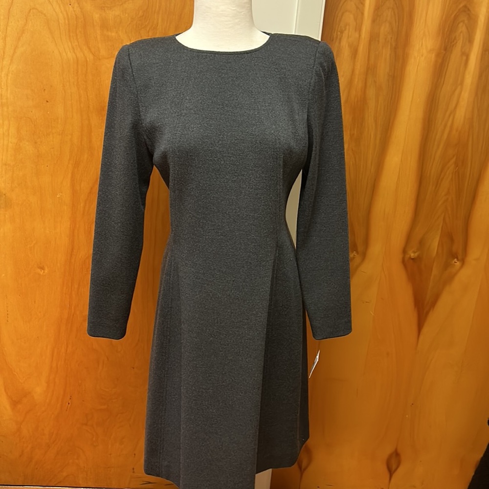 Vintage Oscar de la Renta charcoal color dress size 10 - Picture 1 of 4